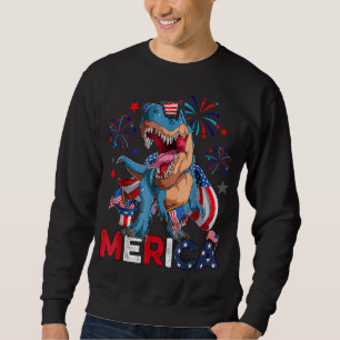 Sudadera Dinosaurios Márica Hombres Bandera Americana Rex 4