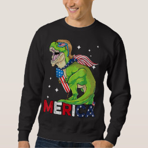 Sudadera Dinosaurios Márica Hombres Bandera Americana Rex 4