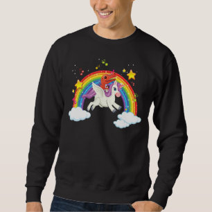 Sudadera Dinosaurios montando unicornio gráfico arcoiris de