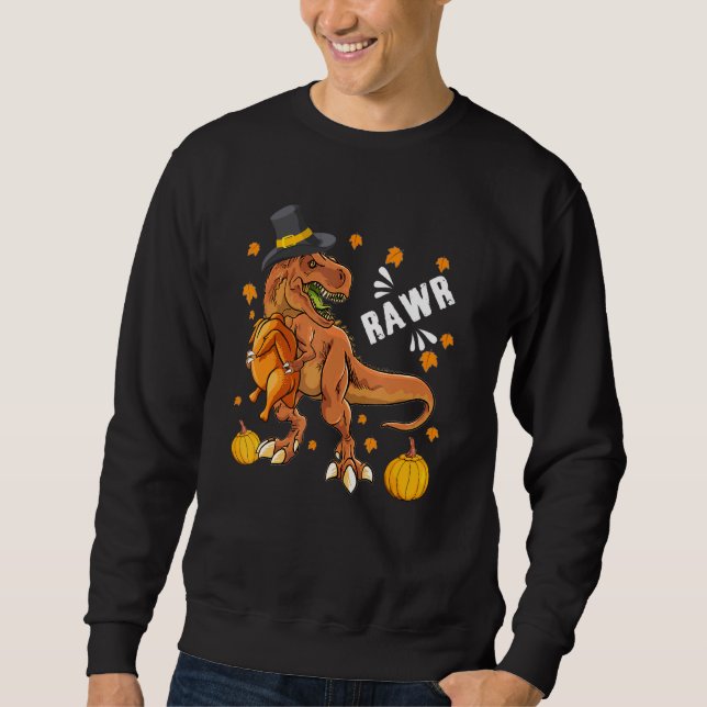 Sudadera Dinosaurios Rawr Día de Acción de Gracias Niños Tu (Anverso)