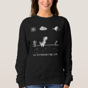 Sudadera Dinosour Pixel Sin Conexión A Internet Rex Geek