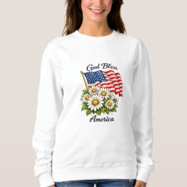 Sudadera Dios bendiga a América bandera de EE. UU. y margar