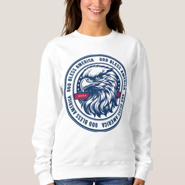 Sudadera Dios bendiga a Estados Unidos, águila estadouniden (Anverso)