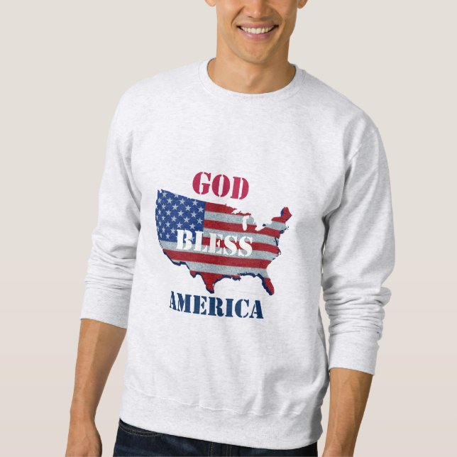 Sudadera Dios bendiga a Estados Unidos | Diseño patriótico (Anverso)