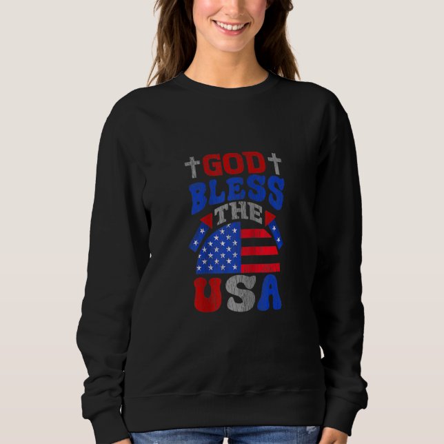 Sudadera Dios bendiga a Estados Unidos tierra que amo bande (Anverso)