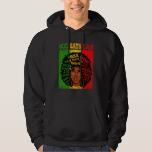 Sudadera Dios Dice Que Soy Historia Negra Afro Mujeres Negr