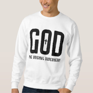 Sudadera Dios el superhéroe original de la cruz bíblica mas
