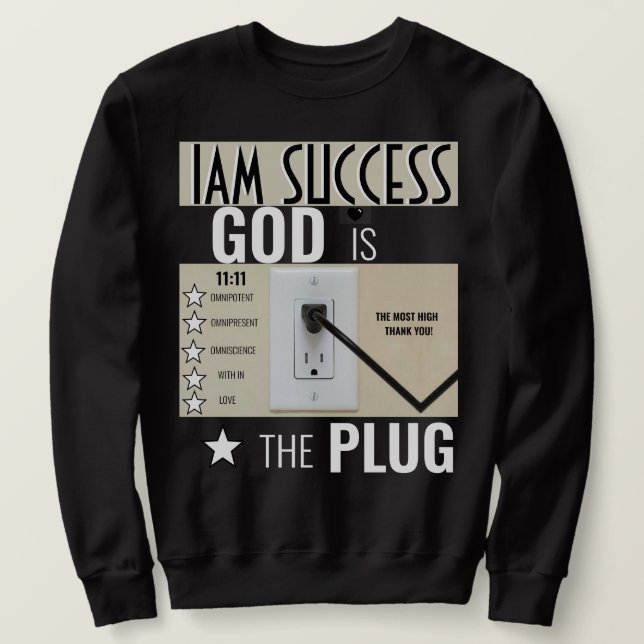 SUDADERA DIOS ES EL ENCHUFE (Anverso del diseño)