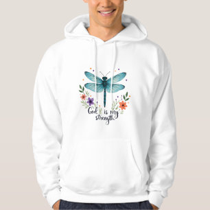 Sudadera Dios es mi fuerza Floral Dragonfly Camiseta Cristi