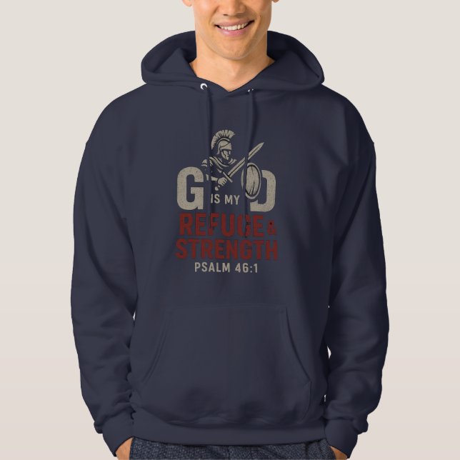 Sudadera Dios es mi refugio y fuerza - Fe guerrera (Anverso)