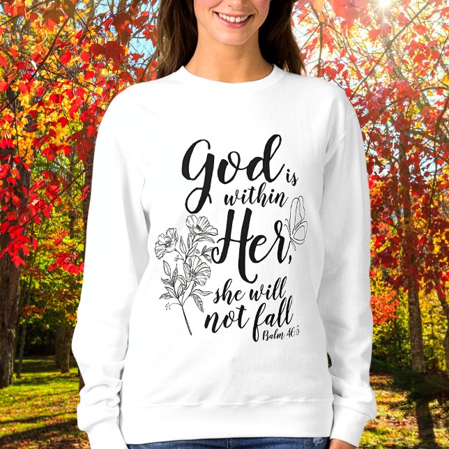 Sudadera Dios está dentro de su salmo 46:5 Biblia Verse App (God is within her she will not fall. Psalm 46:5)