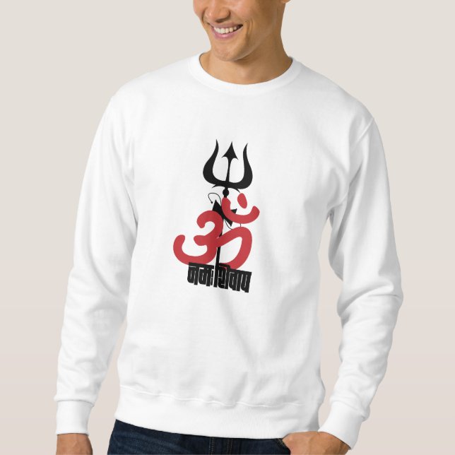 Sudadera Dios hindú Shiva Om Namah Shivay con OM tridente (Anverso)