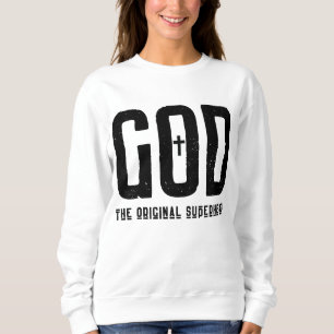 Sudadera Dios la superheroína original Cruz bíblica femenin