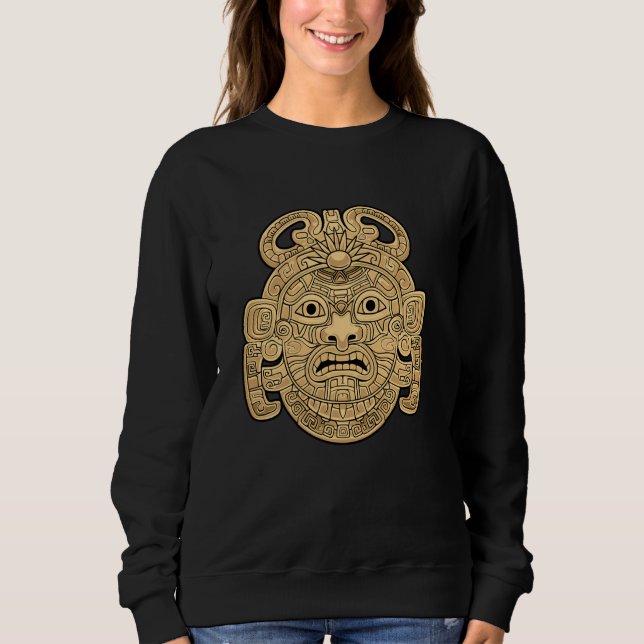 Sudadera Dios maya Mitología maya Máscara antigua Sun Dios  (Anverso)
