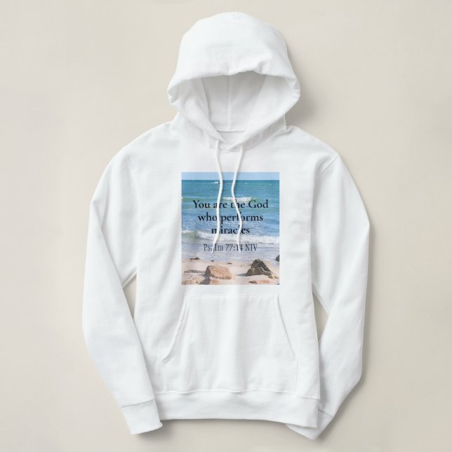 Sudadera Dios que lleva a cabo milagros Verso de la Biblia  (Diseño del anverso)