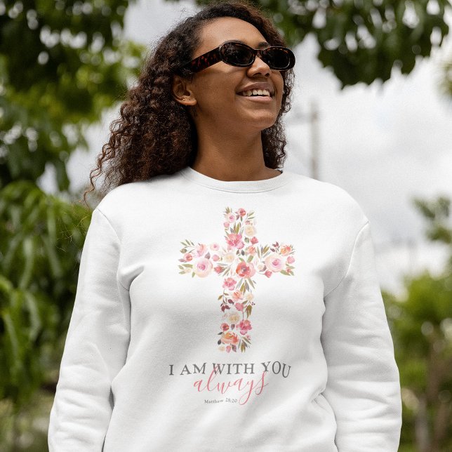 Sudadera Dios Religioso Cruz Floral de Mujeres (Subido por el creador)