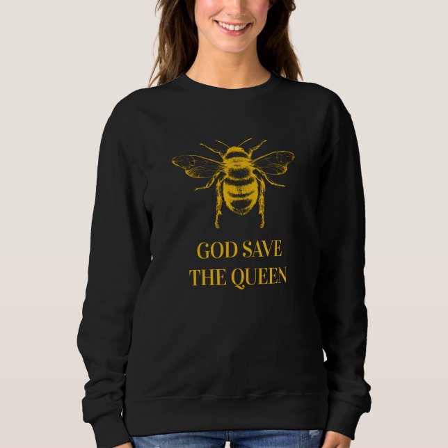 Sudadera Dios salve a la reina abeja ambiental (Anverso)