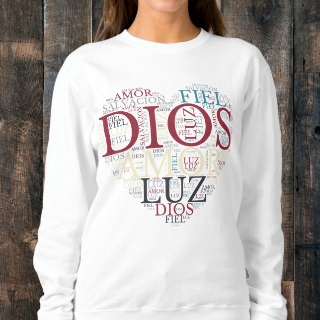 Sudadera Dios Y Fe Corazón Mujer Cristiana Español (Subido por el creador)