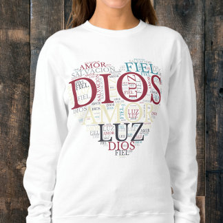 Sudadera Dios Y Fe Corazón Mujer Cristiana Española