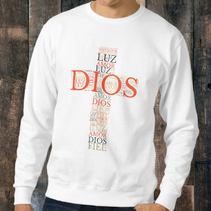 Sudadera Dios y fe cruzan el español cristiano de los hombr