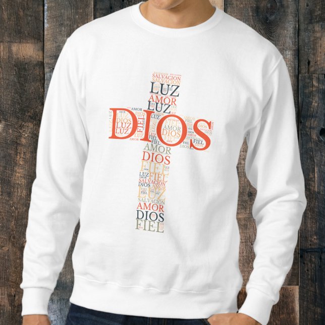 Sudadera Dios y fe cruzan el español cristiano de los hombr (Subido por el creador)