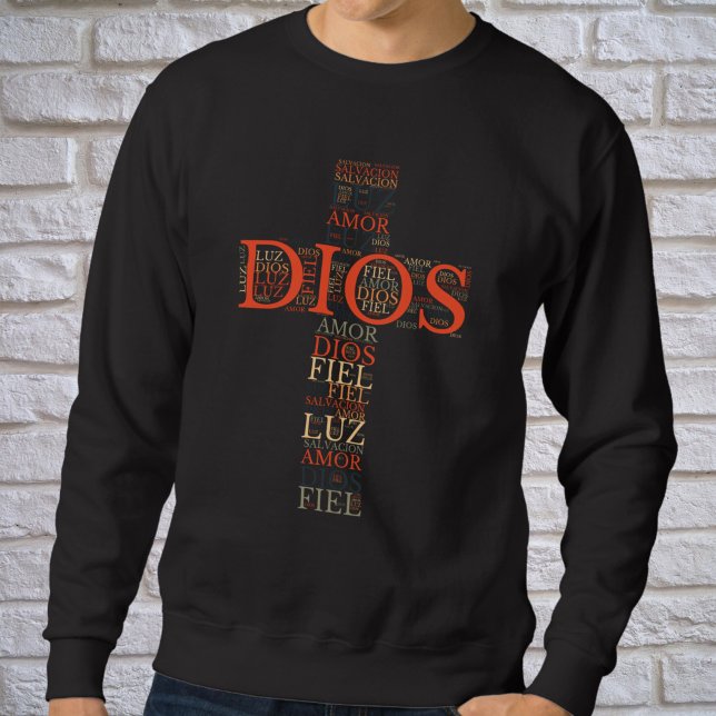 Sudadera Dios y fe cruzan el español cristiano de los hombr (Subido por el creador)