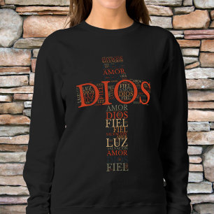 Sudadera Dios y la cruz de la fe mujer cristiana española