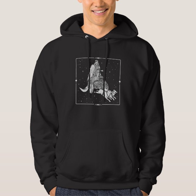 Sudadera Diosa Vikinga Freya Gato Carro Tarot Bruja Frey (Anverso)