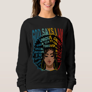 Sudadera Dioses dicen que soy Melanin Afro Mujer Negra