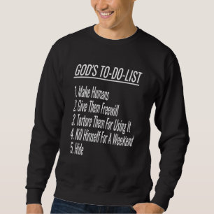 Sudadera Dioses para hacer lista de humor ateo, ateo, crist