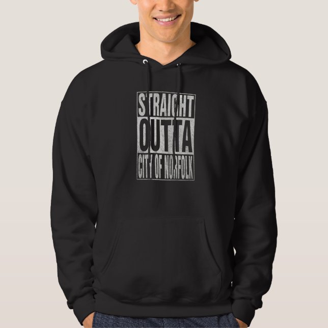 Sudadera DIRECTAMENTE DE LA CIUDAD DE NORFOLK Frase genial  (Anverso)