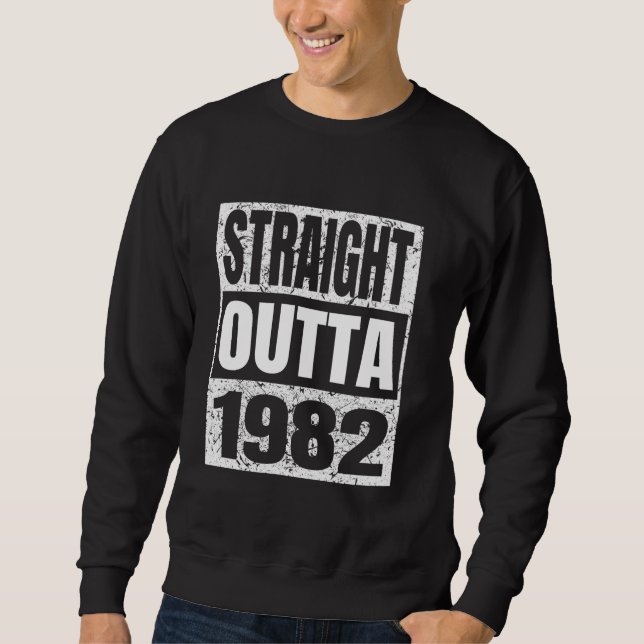 Sudadera Directamente Fuera De 1982 Clásico 1982 Nacimiento (Anverso)