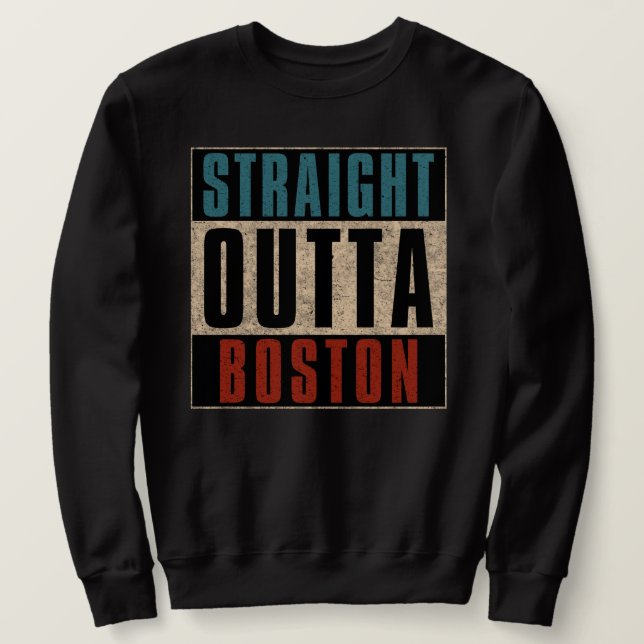 Sudadera Directamente fuera de Boston Massachusetts MAMÁES  (Anverso del diseño)