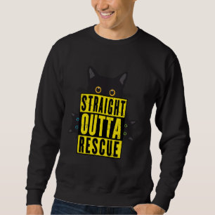 Sudadera Directo de Rescate Gato Negro Hombres Mujeres Adol