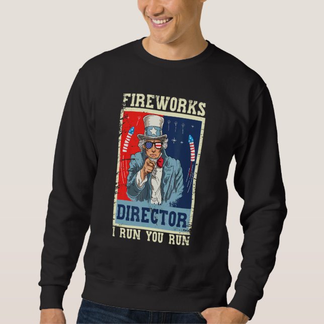 Sudadera Director de fuegos artificiales Tío Sam Retro Te C (Anverso)
