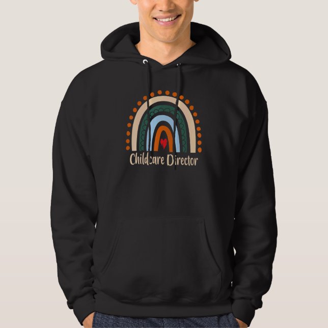 Sudadera Director de Guardería Boho Arcoíris Graduación Gra (Anverso)