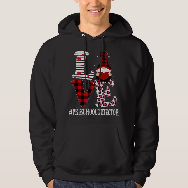 Sudadera Directora de preescolar ama mujeres aprecio leopar (Anverso)