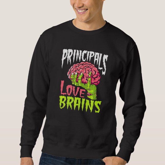 Sudadera Directores Escolares Aman Cerebros Profesor Zombie (Anverso)