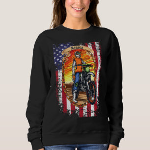 Sudadera Dirt Bike American Flag Biker Motorcycle Usa 4O