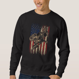 Sudadera Dirt Bike Bandera Estadounidense Motocross Bandera