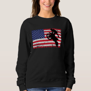 Sudadera Dirt Bike US Bandera Estadounidense Motocross Bike