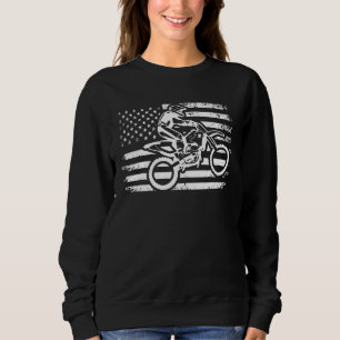 Sudadera Dirt Bike Vintage Bandera De Los Ee.Uu. Motocross 