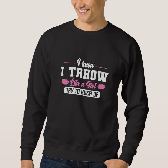 Sudadera Discgolf throw like a Girl (Anverso)