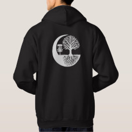 Sudadera Disco de golf y raíces de árboles en blanco y negr