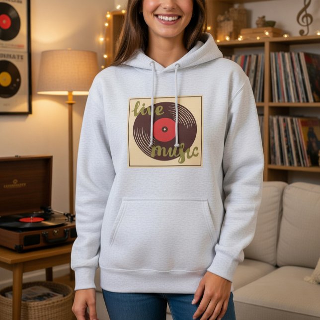 Sudadera Disco de Vinilo de Música en Vivo Retro (Subido por el creador)