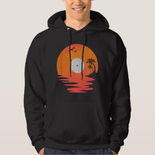 Sudadera Disco de vinilo retro para tornamesas de playa mar