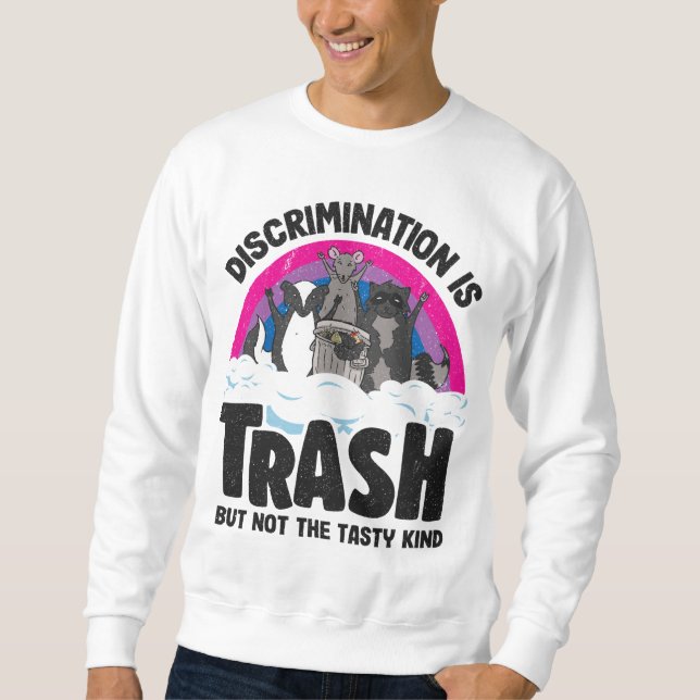Sudadera Discriminación: Trash Opossum Raccoon Bisexual B (Anverso)