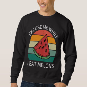 Sudadera Disculpa Antiguo Mientras Como Melones Retro Melon