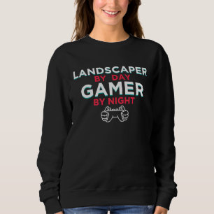 Sudadera Diseñador de paisajes de día, jugador de videojueg