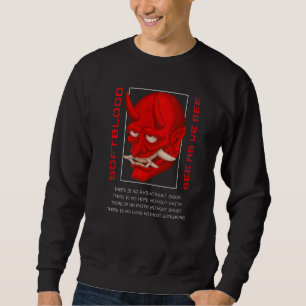 Sudadera Diseñador rojo negro de máscara japonesa para el D